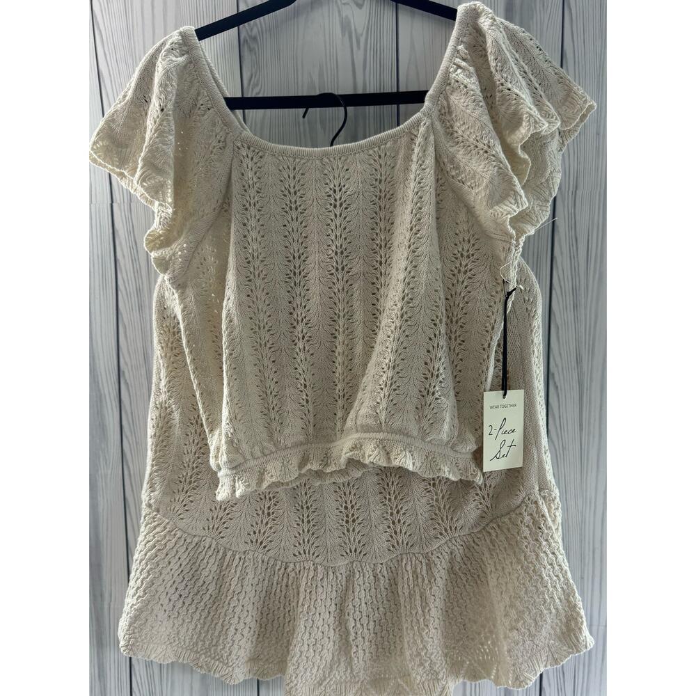 New Women’s Freshman 1996 2 Pc Crocheted Skirt & Sweater Set Sz XL - Picture 2 of 13